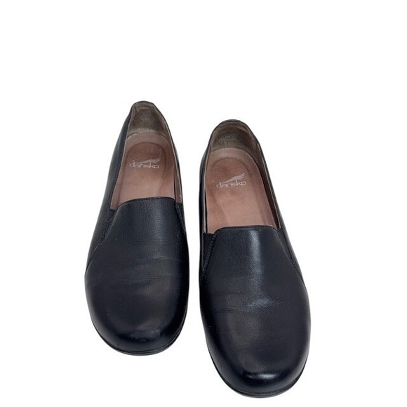 Dansko Fawna Black Leather Slip On Loafers Shoes Womens 41 work comfy casual - Picture 2 of 10